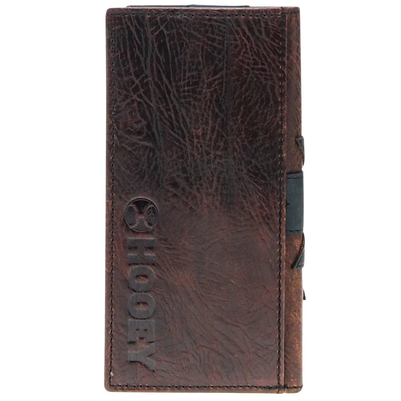 Load image into Gallery viewer, HW031-BRBK - Hooey "Kai" Brown/Black &amp; Tan Patchwork Rodeo Hooey Wallet
