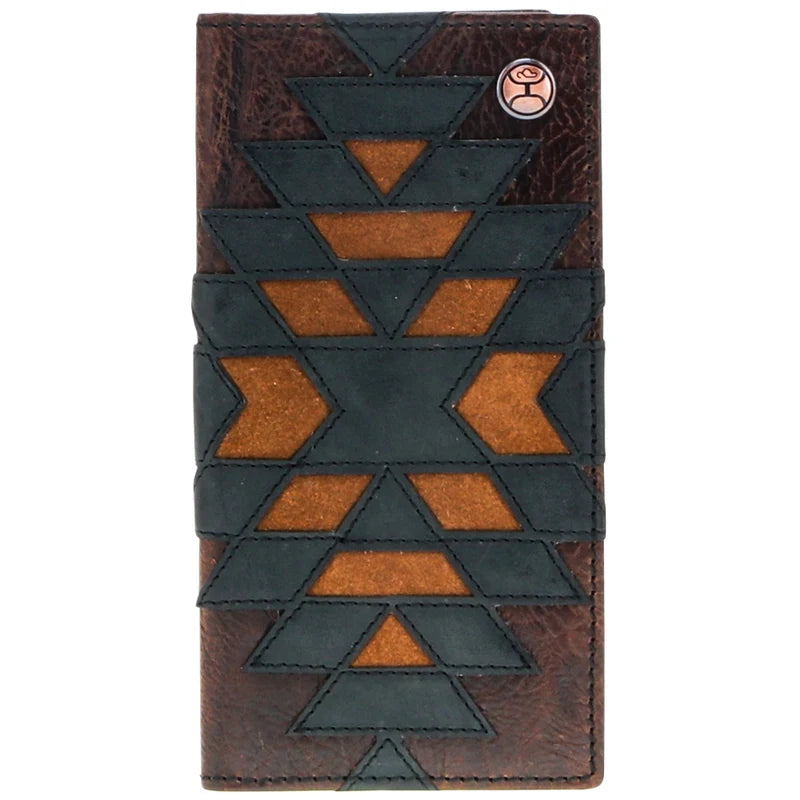 Load image into Gallery viewer, HW031-BRBK - Hooey "Kai" Brown/Black &amp; Tan Patchwork Rodeo Hooey Wallet
