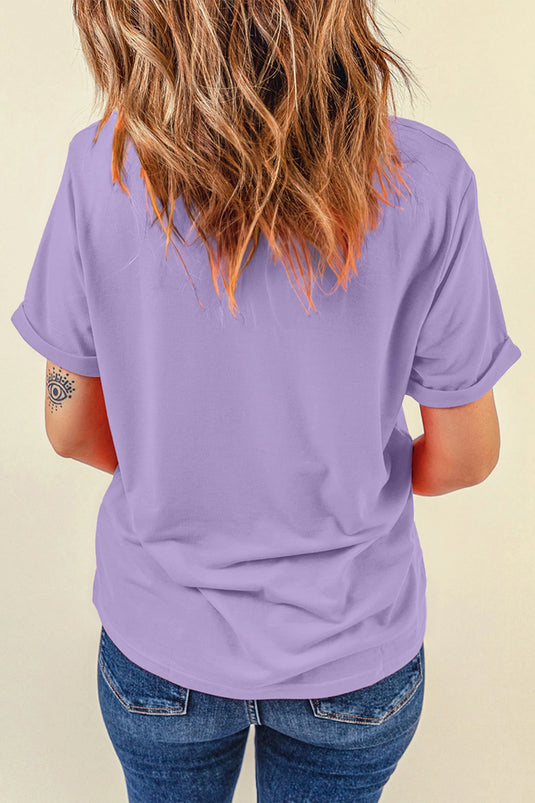 DLLS465 - Ladies Wisteria Easter Floral Cross Christian Casual Tee