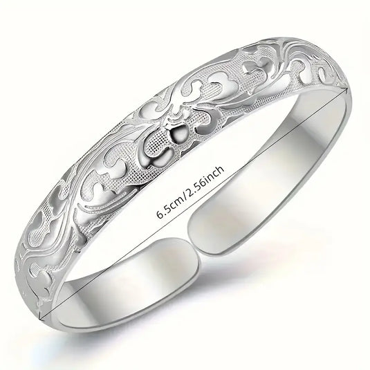 TMBC35 - Floral Pattern Open Bracelet
