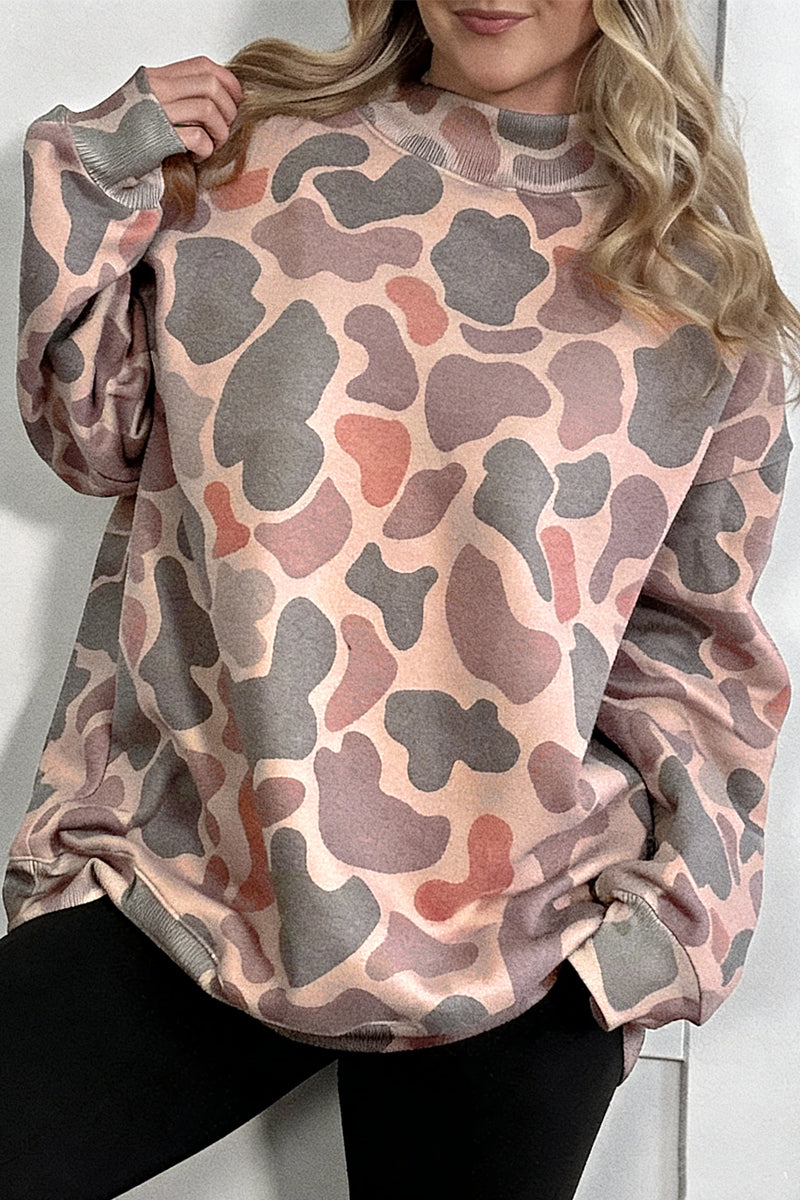Load image into Gallery viewer, DLLS894 - Ladies Multicolour Camouflage Western Style Pullover Sweatshirt
