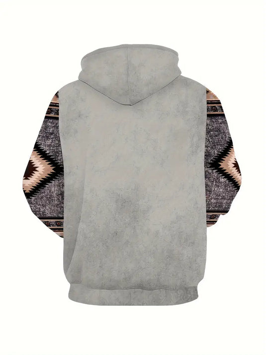 TMSWST15 - Steer Head Sweatshirt w/Aztec Print Sleeves