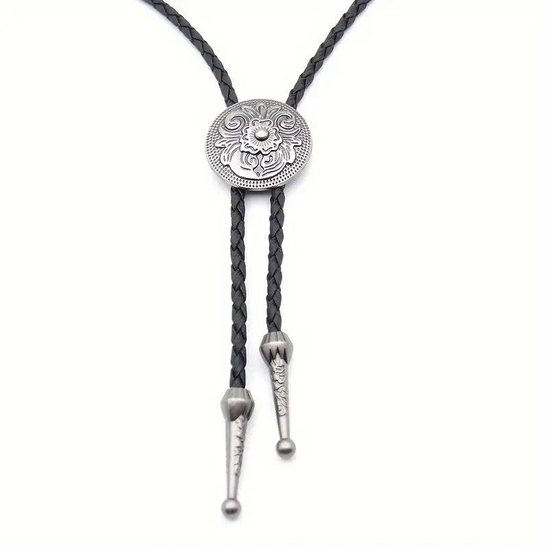 Load image into Gallery viewer, TMBL03 - Round Carved Bolo Tie
