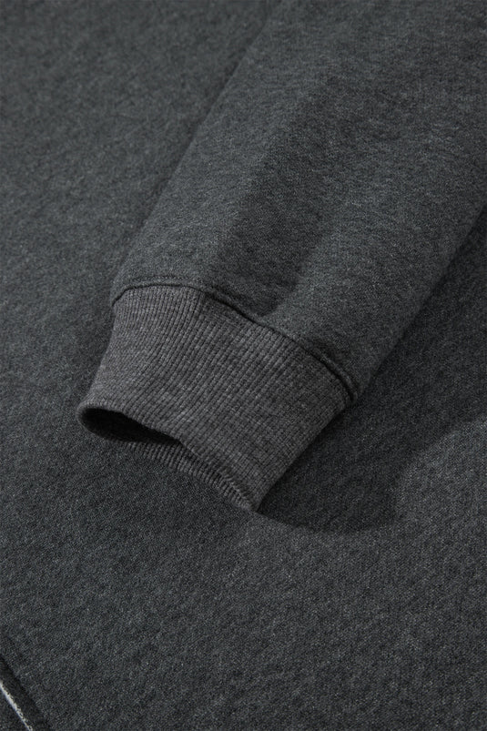 DLLS1084 - Ladies Carbon Grey Solid Colorblock Jogger Pants Set