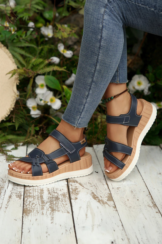 DLLSHOE 114 - Color Black Low Cut PU Leather Slip-on TPR Sole Casual Sandals