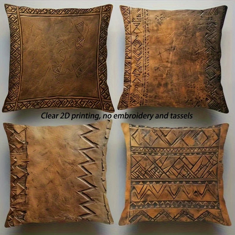 Load image into Gallery viewer, TMPL101 - 4 Piece Set - 18&quot; x 18&quot; Leather Look Throw Pillows
