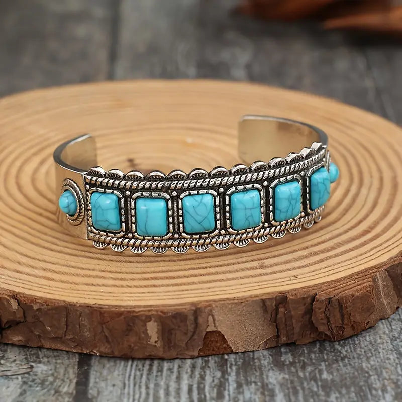 Load image into Gallery viewer, TMBC32 - Multi Stone Turquoise Bangle Bracelet
