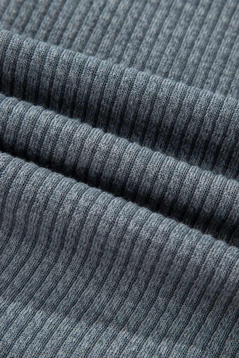Load image into Gallery viewer, DLLS271 - Ladies Medium Grey Ribbed Knit Buttons Front Flap Pocket Casual Shacket
