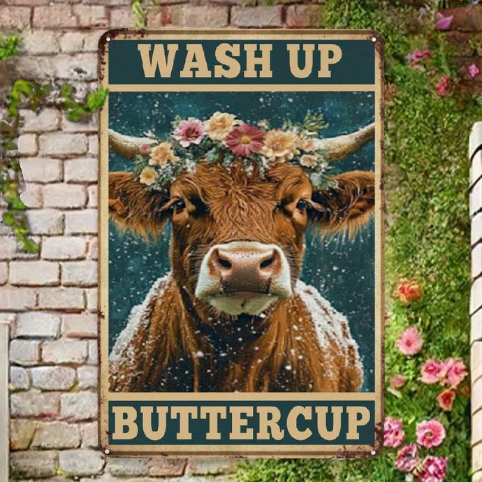TMSG21 - Wash Up Buttercup Metal Sign