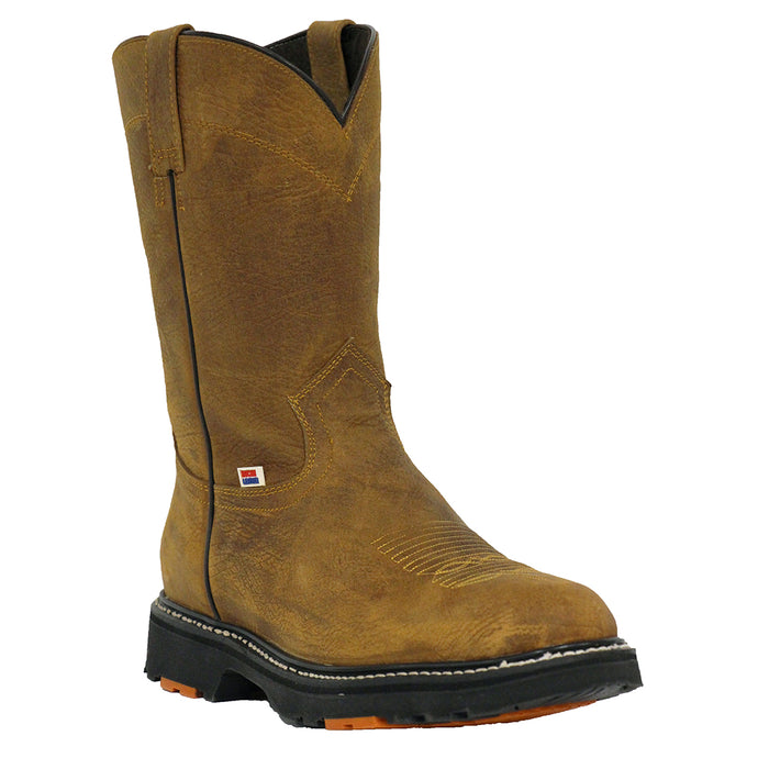 3108 - RockinLeather Men's Tan Distressed Non Steel Toe Work Boot