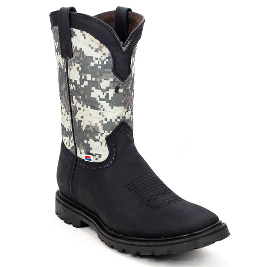 3122 - RockinLeather Men's Digital Camo NonSteel Toe Work Boot