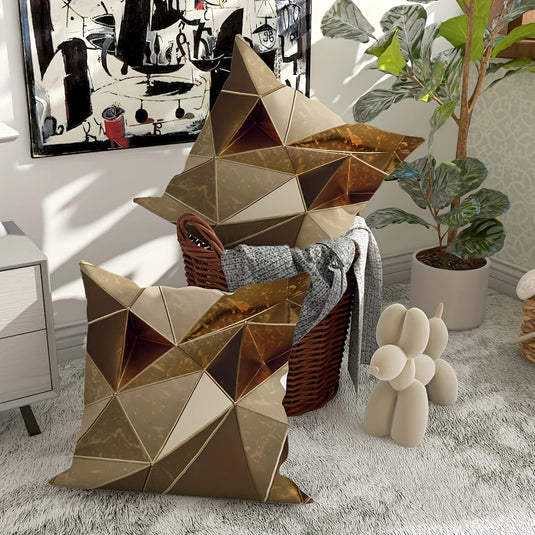 TMPL104 - 2 Piece Set - 18" x 18" Geometric Print Throw Pillows