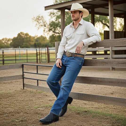 CP1702 - Cowboy Prayer Pirarucu Print w/Yellow Underlay Cowboy Boots