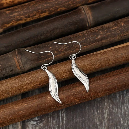 TMER54 - Feather Drop Earrings