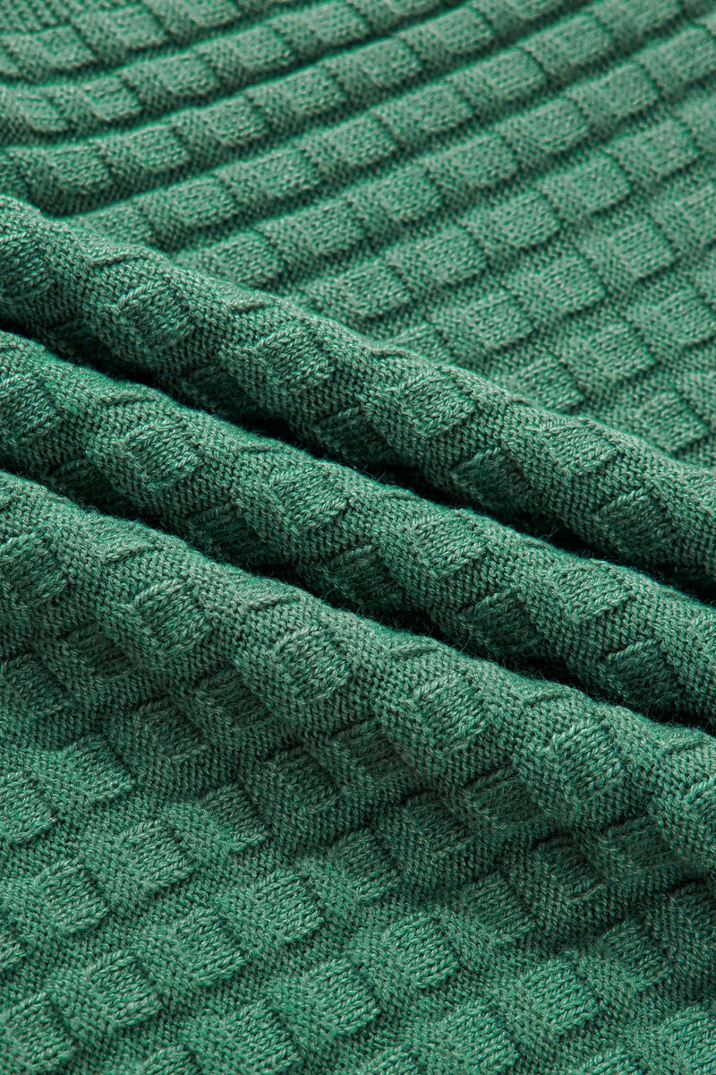 Load image into Gallery viewer, DLLS511 - Ladies Mist Green Solid Color Round Neck Textured Short Sleeve Sweater
