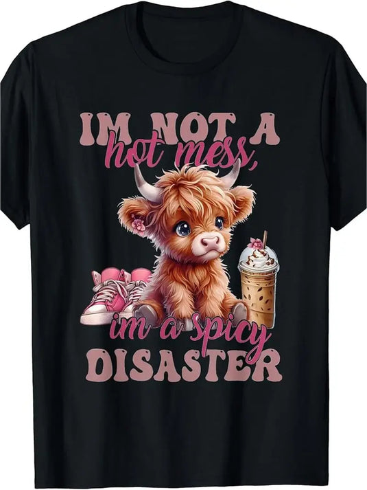 TMTSHT132 - Ladies Spicy Disaster Highland Cow T Shirt