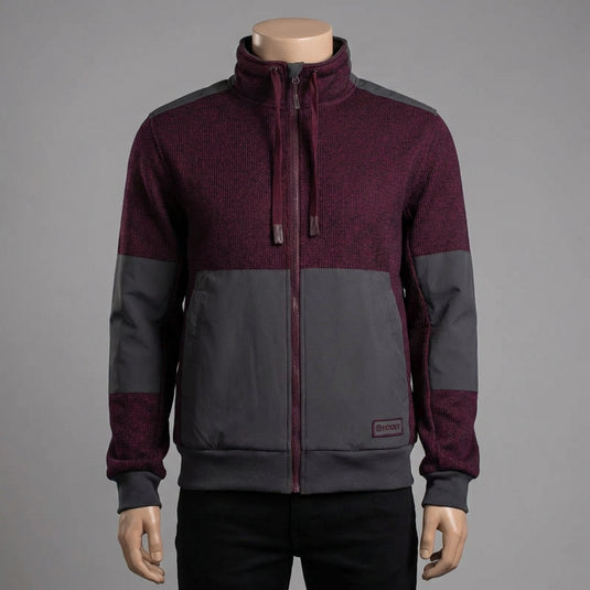 HJ093BU - Hooey  "Hooey Full Zip Tech Jacket" Burgundy w/ Charcoal