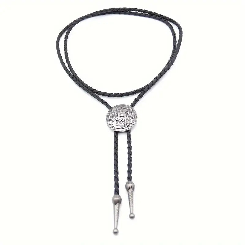 Load image into Gallery viewer, TMBL03 - Round Carved Bolo Tie
