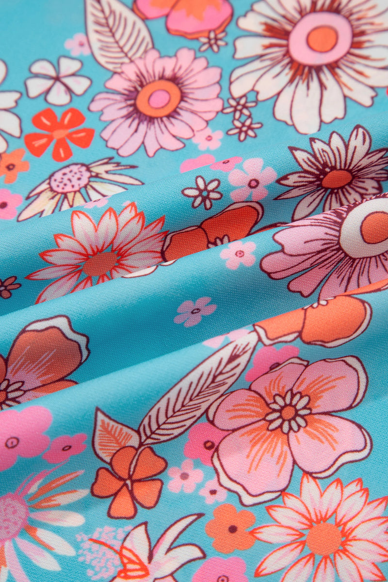 Load image into Gallery viewer, DLLS608 - Ladies Sky Blue Bohemian Ethnic Print Spaghetti Straps Vacation Maxi Dress
