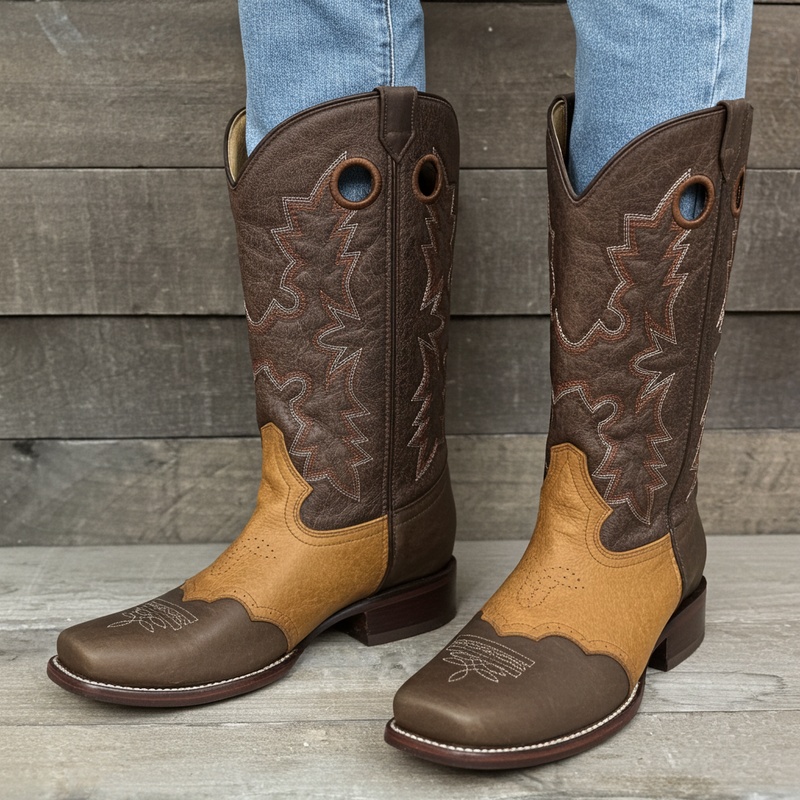 Load image into Gallery viewer, CP5005 - Cowboy Prayer Men&#39;s Chocolate Western Boot With Overlay
