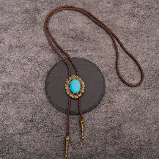 TMBLO11 - Turquoise Brown Bolo Tie