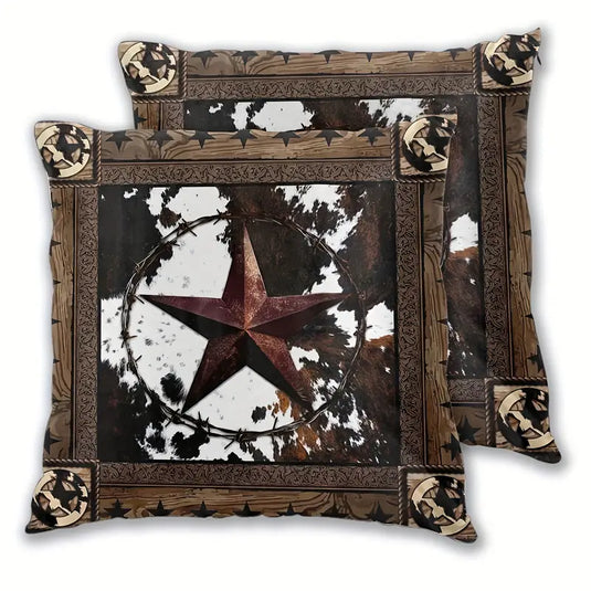 TMPL20 - 2 Piece Set Western Star Throw Pillows