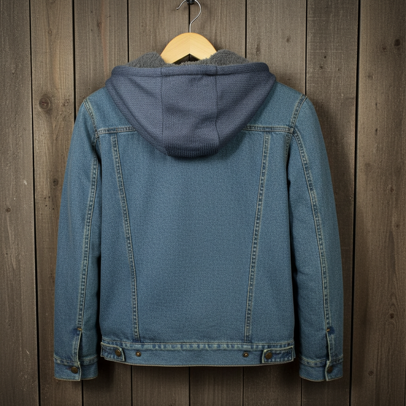 Load image into Gallery viewer, HJ097DE - Hooey Denim Hooded Jacket Dark Navy Fleece Lining
