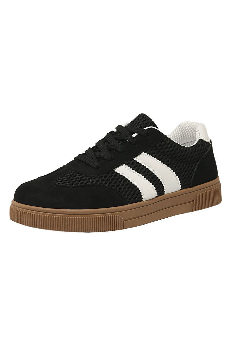 Load image into Gallery viewer, DLLSHOE 96 - Color Black Breathable Mesh Patchwork Lace Up Flat Shoes
