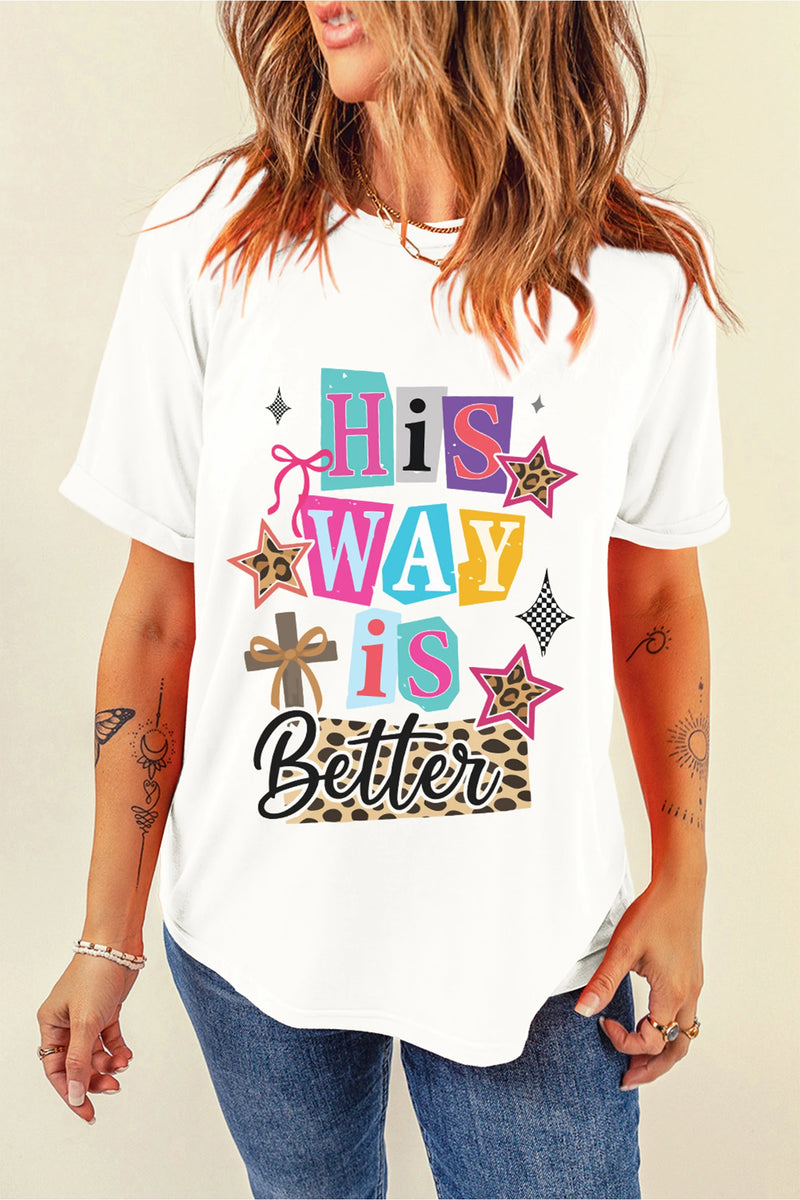 Load image into Gallery viewer, DLLS499 - Ladies White His Way Is Better Easter Celebration Tee

