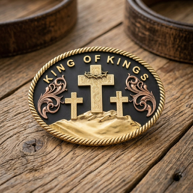 Load image into Gallery viewer, RLB014 - RockinLeather King of Kings Belt Buckle
