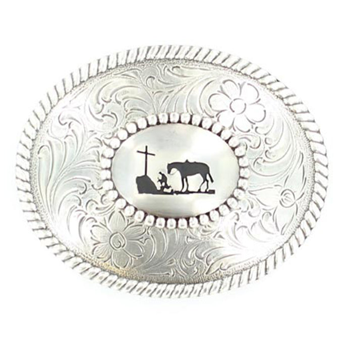 37056 - Nocona Oval Cowboy Prayer Buckle