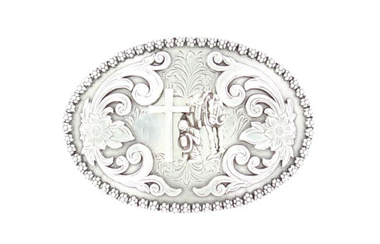 3707259  - Nocona Mens Oval Cowboy Prayer Buckle