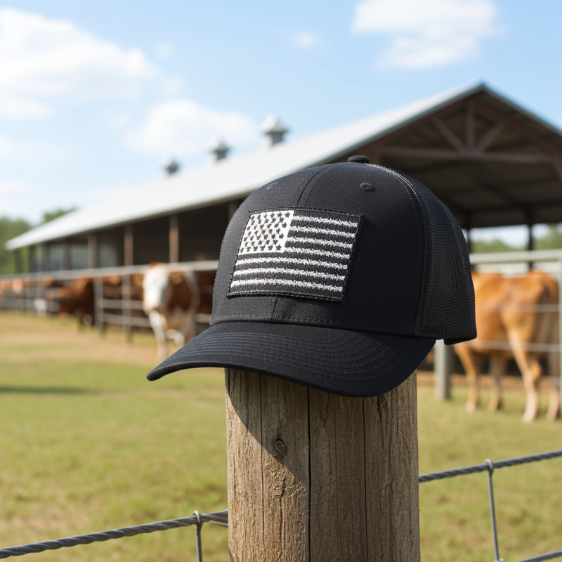 Load image into Gallery viewer, SA133 - Southern Addiction Barbed Wire Flag Black Cap
