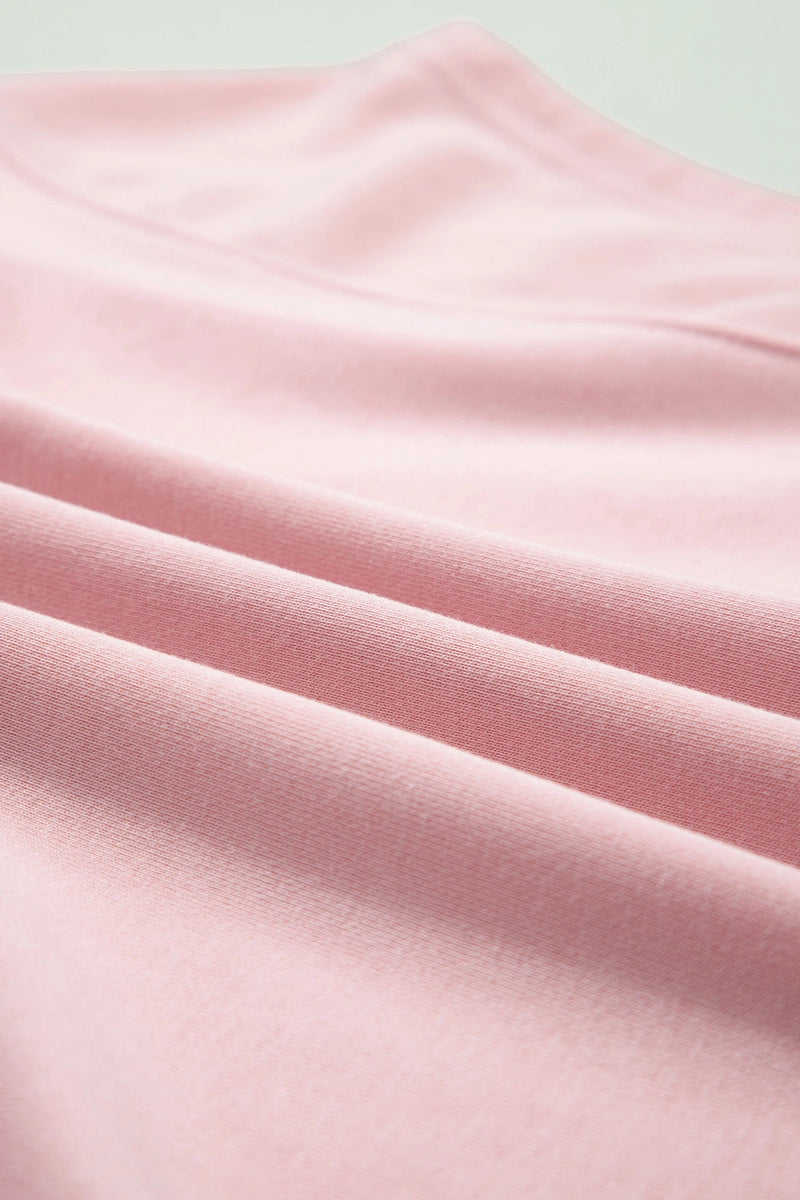 Load image into Gallery viewer, DLLS621 - Ladies Light Pink Solid Color Loose Tee Drawstring Wide Leg Pants 2pcs Outfit
