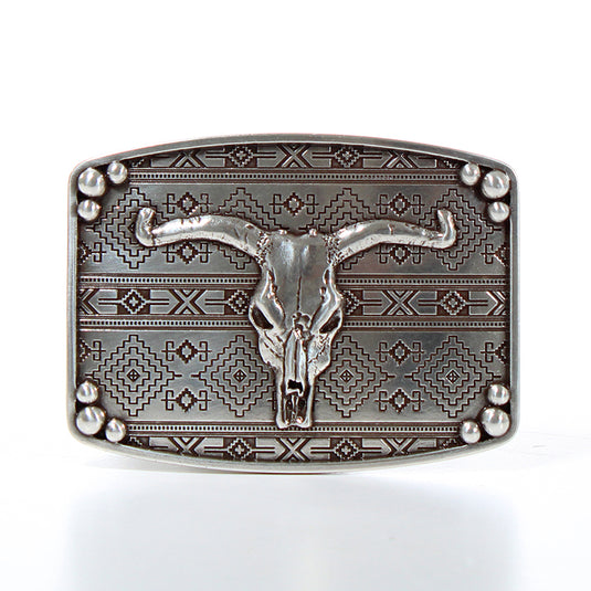 37716 - Nocona Rectangle Bull Skull Buckle