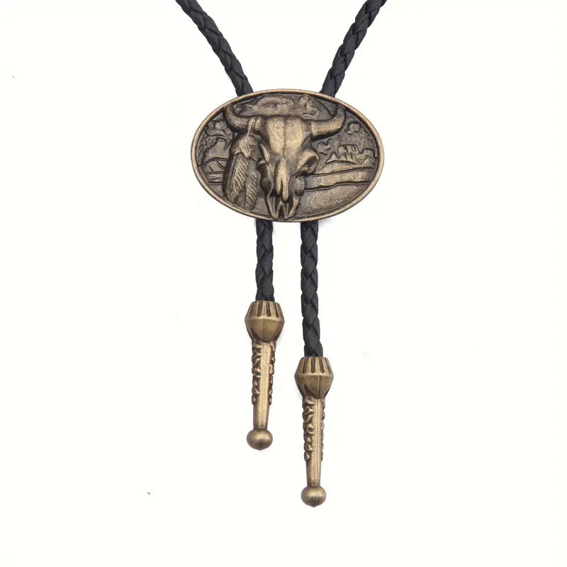 Load image into Gallery viewer, TMBLO5 - Bronze Oval Bolo Tie
