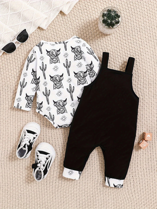 TMCHD32 - Mama's Little Man 2 Piece Cowprint Set