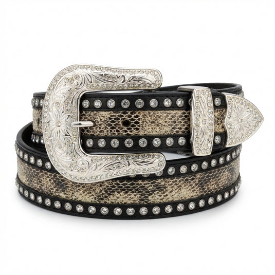 A500 - Women's Blk PF w/Cry & Snake Inlay