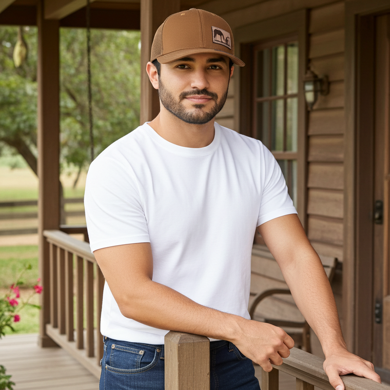Load image into Gallery viewer, CP106 - Cowboy Prayer Leather Patch Caramel Retro Cap
