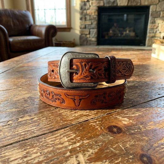 8944 - 3D Barbwire Inlay Belt with Tooling
