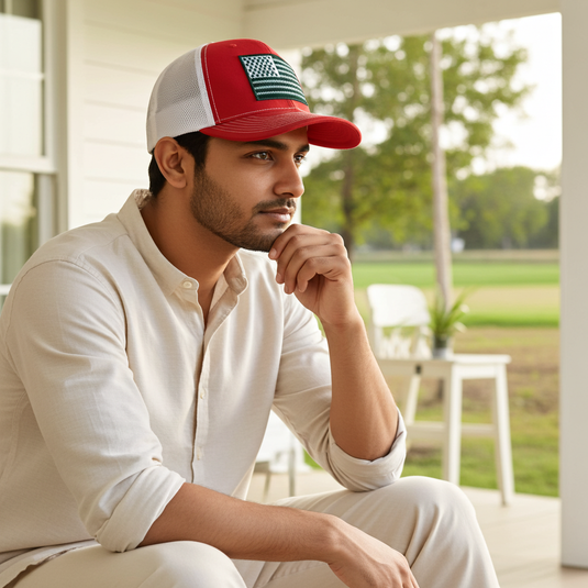 SA134 - Southern Addiction Red/White Barbed Wire Flag Cap
