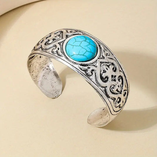 TMBC12 - Turquoise Open Bangle Bracelet