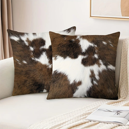 TMPL13 - Set of 2 Cow Print Throw PIllows