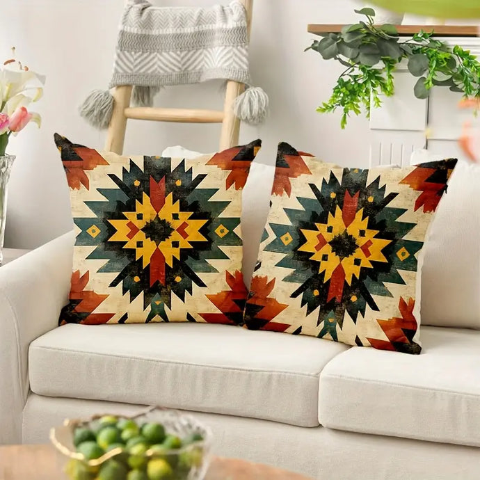 TMPL18 - 2 Piece Set Southwestern Print Throw Pillows