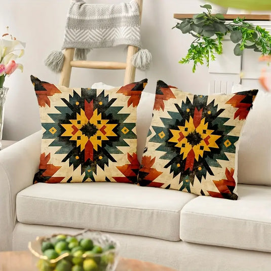TMPL18 - 2 Piece Set Southwestern Print Throw Pillows