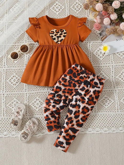 TMCHD47 - Baby & Child Girl's Leopard Print 2 Piece Set