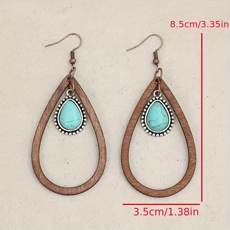 Load image into Gallery viewer, TMER2 - Wood Drop &amp; Dangle Earrings
