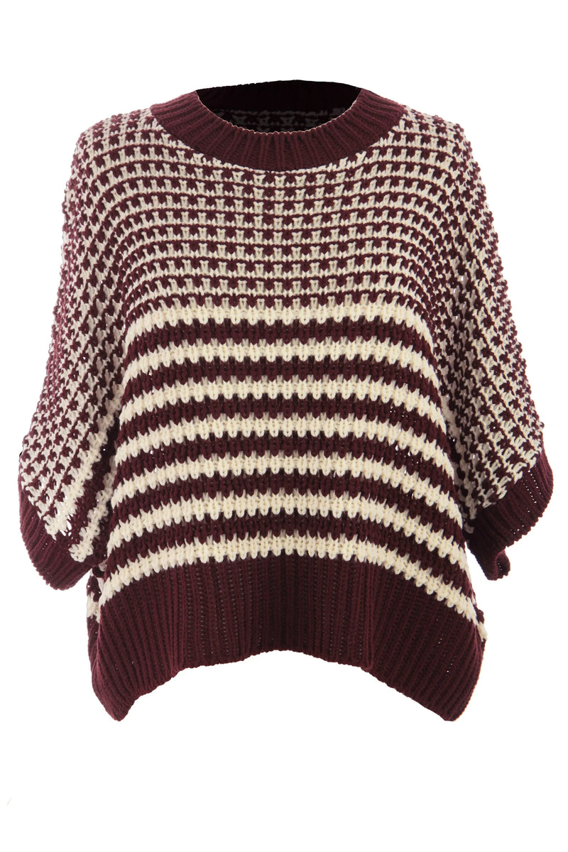 Load image into Gallery viewer, DLLS394 - Ladies Red 3/4 Draped Sleeve Slouchy Sweater

