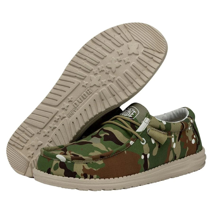 Hey Dude Wally Funk Sage Camo Men's Lightweight Comfortable Slip On Casual  Shoes