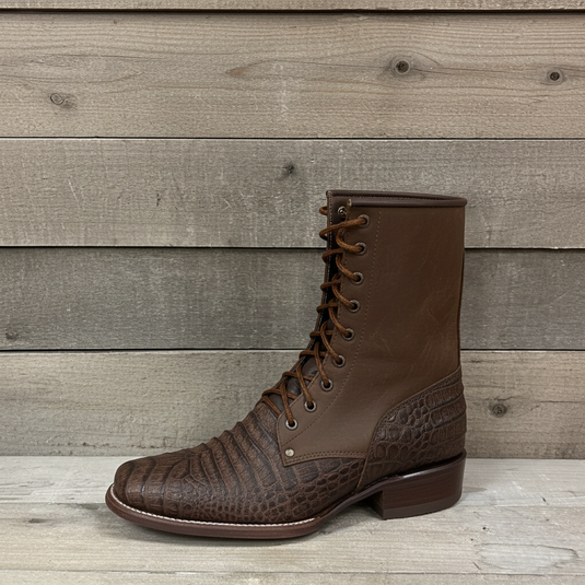 CP5002 - Cowboy Prayer Men's Gator Print Lace Up Packer Boots